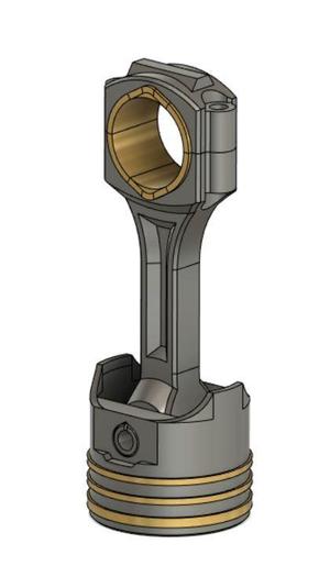 Piston and rod 1:2 scale model
