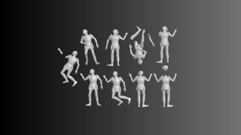 Knights, Knights Dead on the Ground, Medieval Knights Battlefield Set