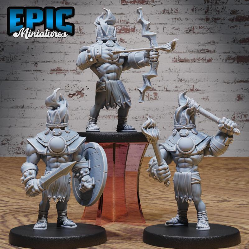 Torch Knight Set ‧ DnD Miniature ‧ Tabletop Miniatures ‧ Gaming Monster ‧ 3D Model ‧ RPG ‧ DnDminis ‧ STL FILE