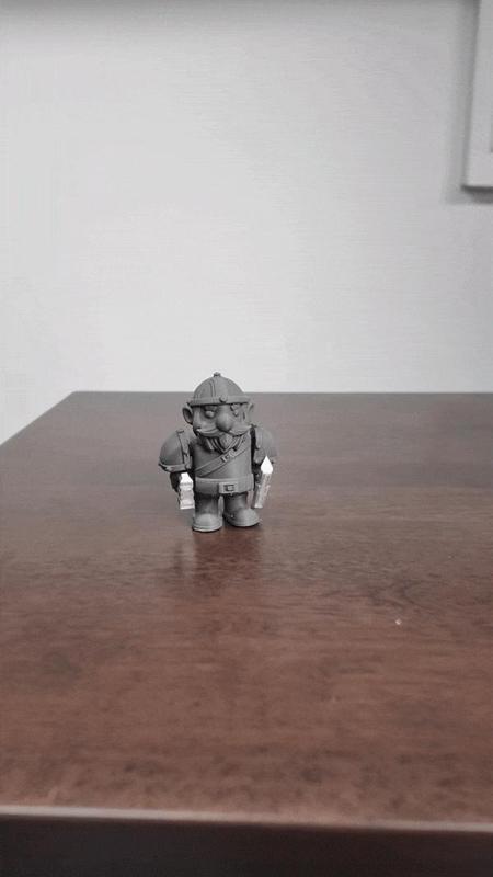 Articulated Dwarf Warrior - Print in place, Easy print!