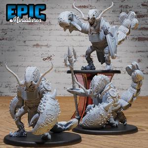 Lobster Folk Warrior Set ‧ DnD Miniature ‧ Tabletop Miniatures ‧ Gaming Monster ‧ 3D Model ‧ RPG ‧ DnDminis ‧ STL FILE
