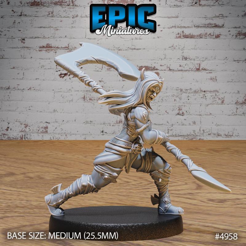 Orc Tiefling Female Attack ‧ DnD Miniature ‧ Tabletop Miniatures ‧ Gaming Monster ‧ 3D Model ‧ RPG ‧ DnDminis ‧ STL FILE