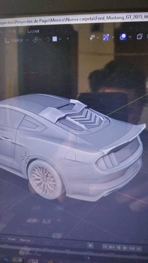 Munstang GT 2015 rear window modified to make fiberglass.