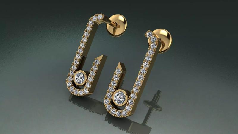 Earring MESSIKA with stones 3D print model