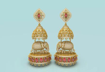 Elephant Jhumka Earring - 09