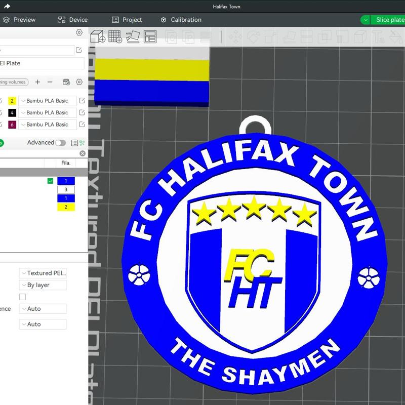 National League FC Halifax Town keychain badge color printable and renderable