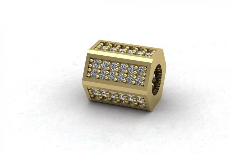 Charm hexagon model with stone 3D MODEL PRINTABLE