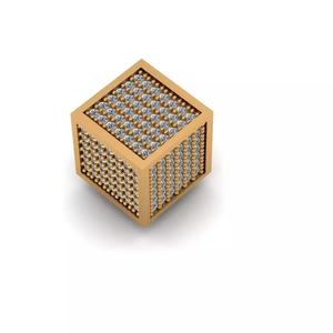 Jewelry gold cube with diamonds