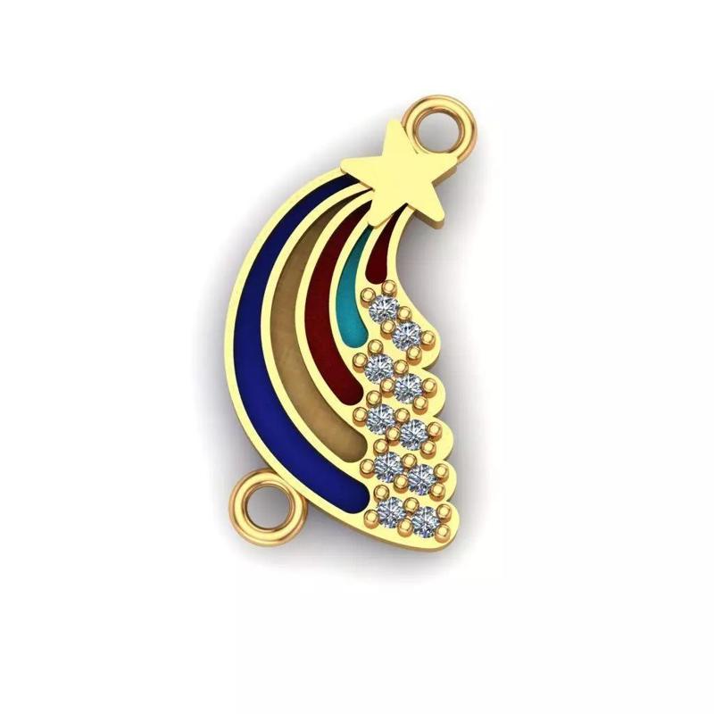 Jewelry pendant with star and diamonds