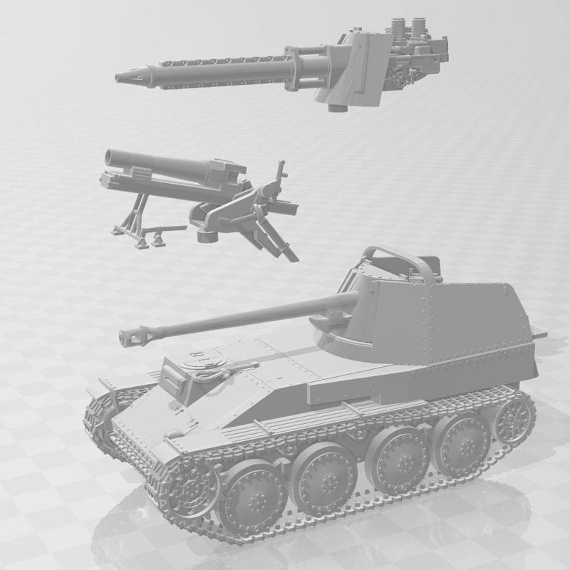 Marder III Ausf. M/N and Grille Ausf. N for Dust Warfare 1947