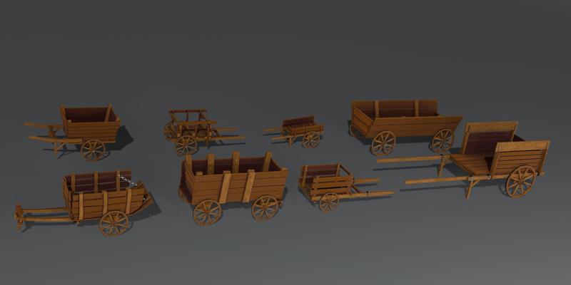 Wooden Stylized Carts