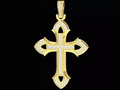 Cross Pendant Jewelry 3D Model 3353
