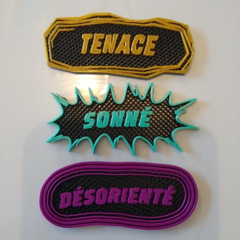 Marvel Champions JCE - state chips FR - confused, bewildered, tenacious