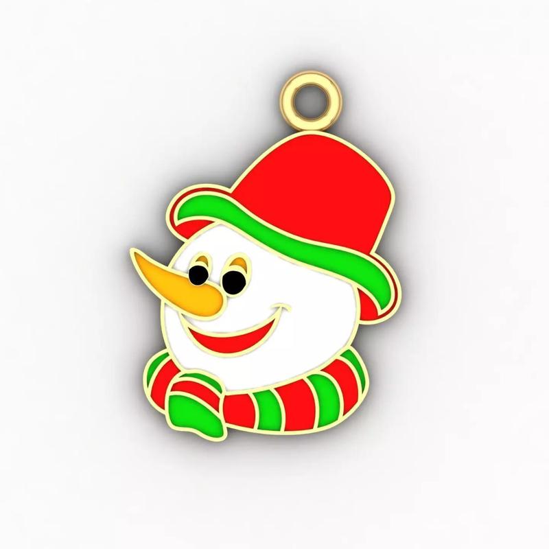 Snowman enamel  kids pendant