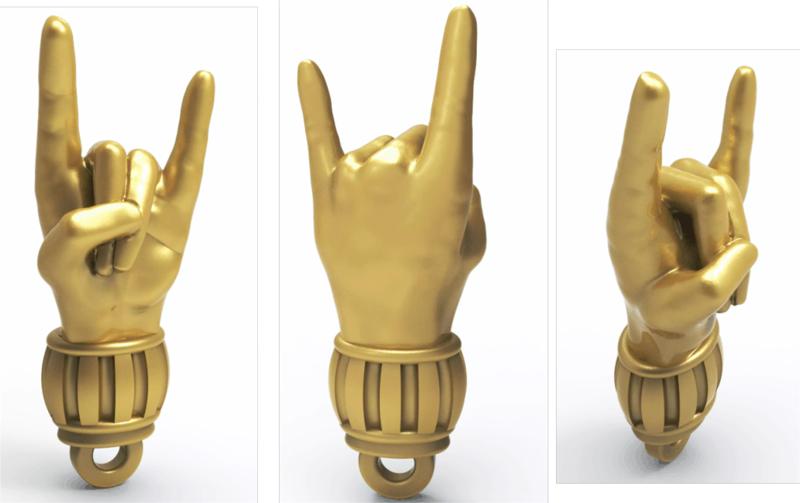 Heavi metal hand pendant