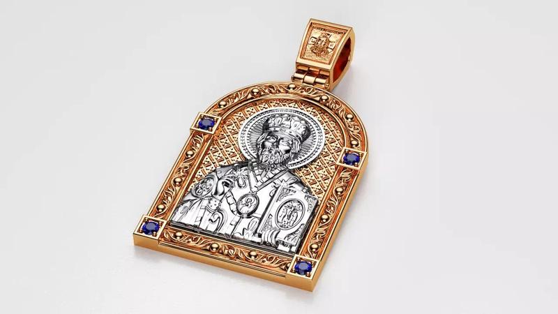 Ortodox St Nicolas pendant 002