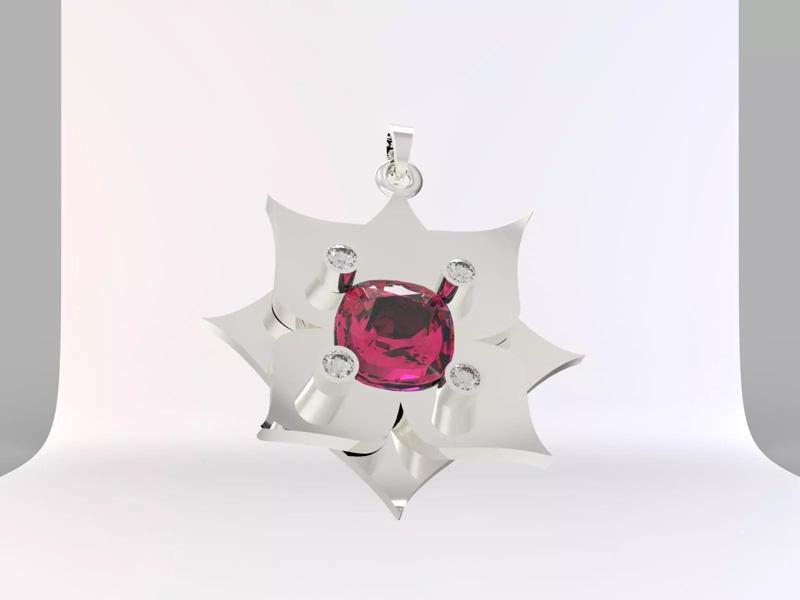 olu flower pendant modal