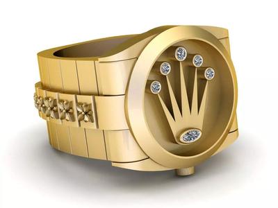 GOLDEN TAJ MEN RING 3D PRINTABLE MODEL