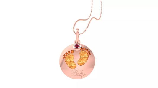 Foot Stamp Light Weight Kids Pendant Necklace Charms 3dm stl obj