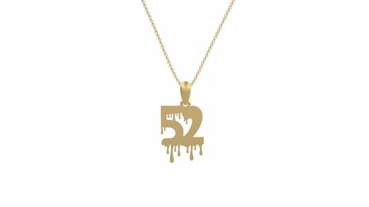 Model 1285 52 Bloody Terror Initial Number Pendant
