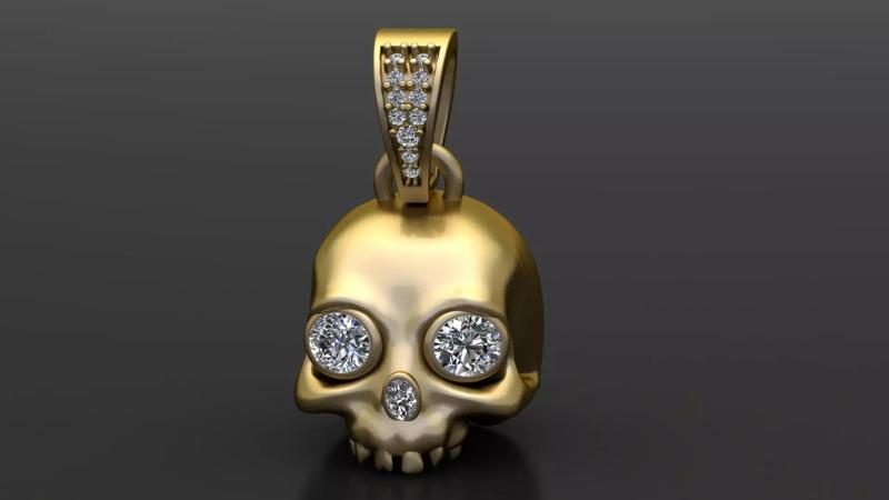 HUMAN SKULL HEAD PENDANT 3D PRINTABLE MODEL