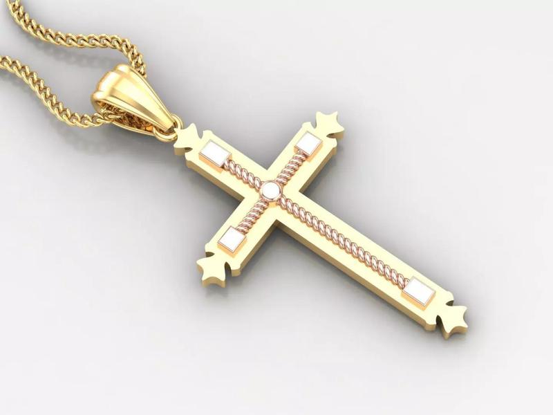 High Cross Pendant Light Gold 18K 4CP084