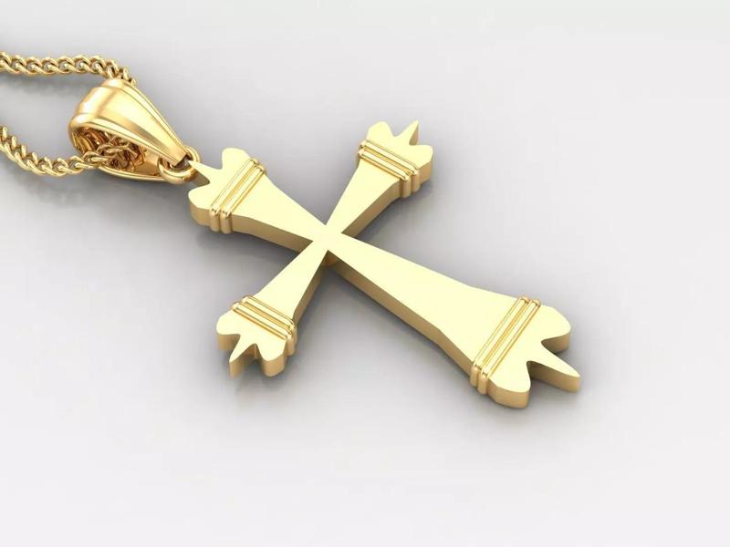 Light Gold 18K Cross Pendant 2CP081