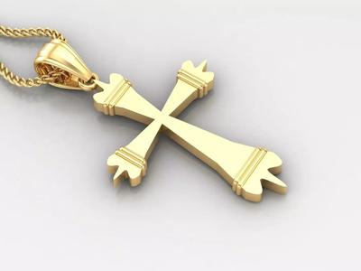 Light Gold 18K Cross Pendant 2CP081