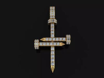 Diamond Nail Cross Pendant