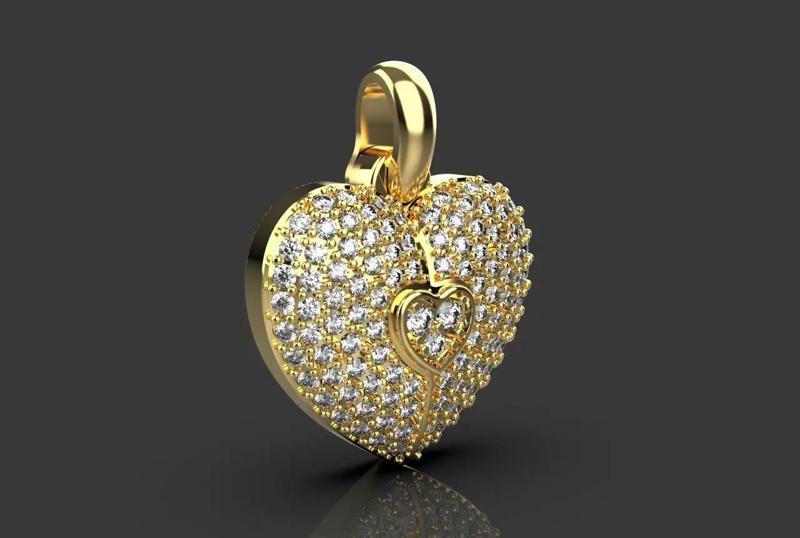 Opening Heart Pendant Diamond