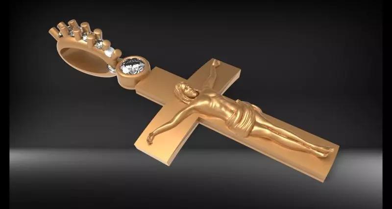 Crucifix Cross Charm Pendant Necklace Catholic Jesus