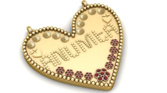 Anumita Star-Engraved Heart Pendant