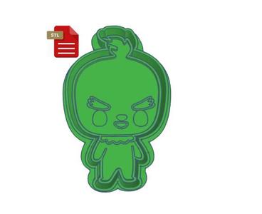 Kawaii Grinch Cookie Cutter And Stamp