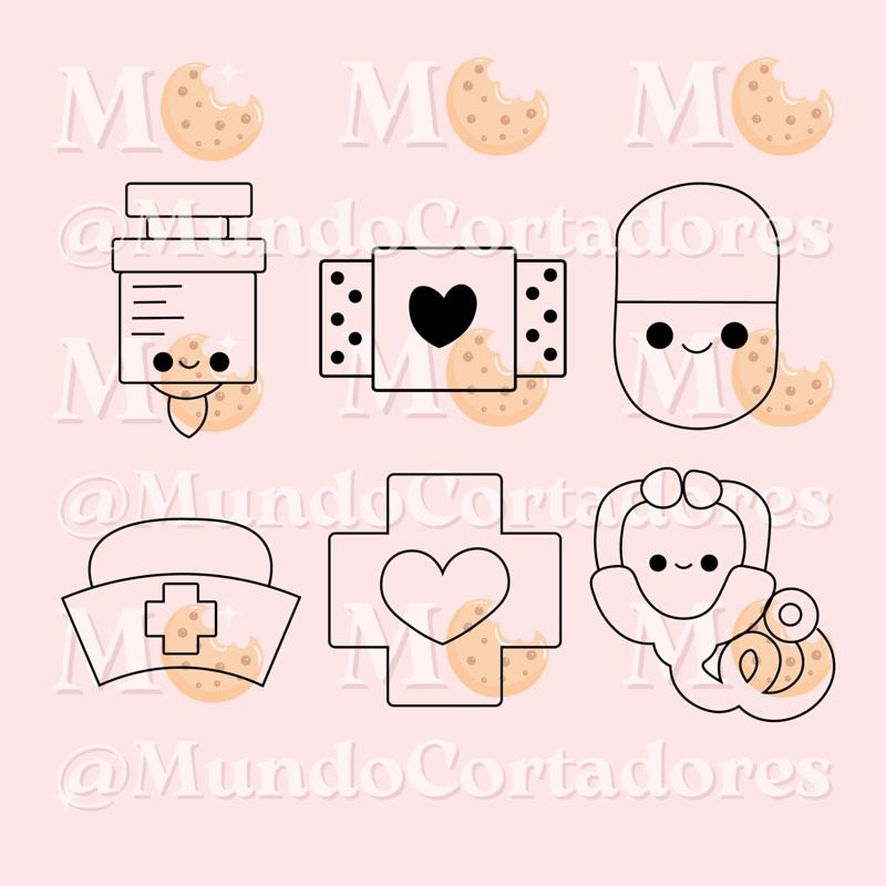 MEDICAL CUTTER AND STAMP PACK - DOCTOR CUTTER COOKIES