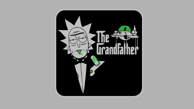 LIGHT BOX Rick "The GrandFather" - Rick and Morty Meets The Godfather