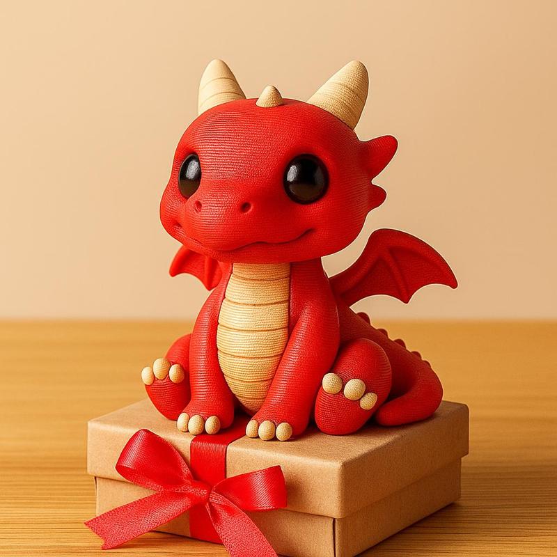 Cute Baby Dragon STL – 3D Printable Fantasy Creature for Kids, Decor, or Toy Display