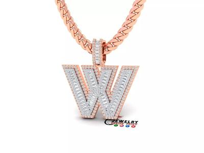 Custom Initial W Letter Diamond  A to Z Alphabet Bug Necklace