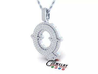 Custom Initial Q Letter Diamond  A to Z Alphabet  Necklace
