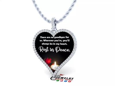 Custom Heart Picture Pendant with Diamond - Memory Pendant