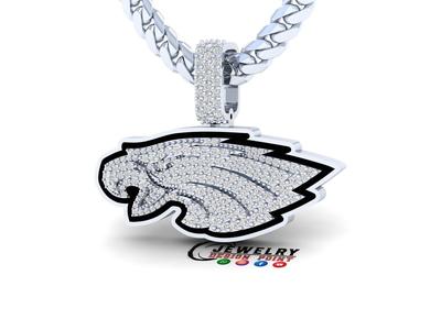 Custom Egale Diamond Pendant - North Florida Basketball - UNF