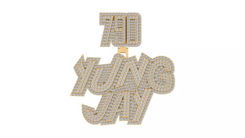Custom Iced-Out Dual Nameplate Pendant