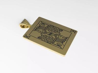 Playing card King pendant