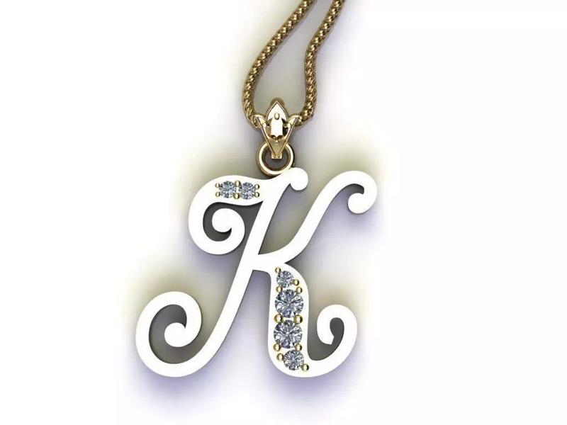 Fancy Font Style Pendant K