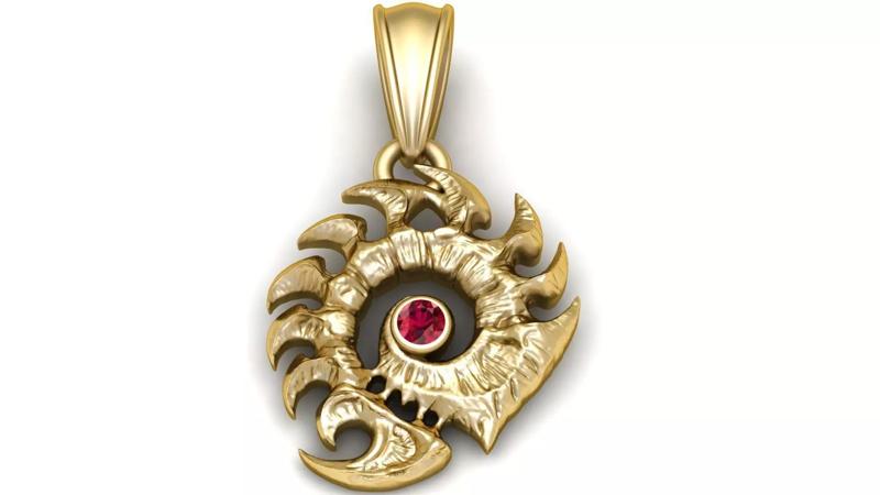 Gold Claw Spiral Pendant