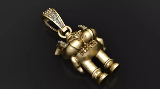 OCTOPUS DESIGN HUMAN HAND PENDANT 3D PRINTABLE MODEL