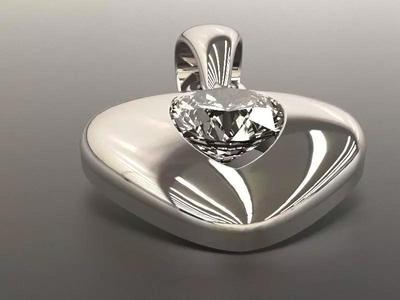 Heart shape pendant with gem