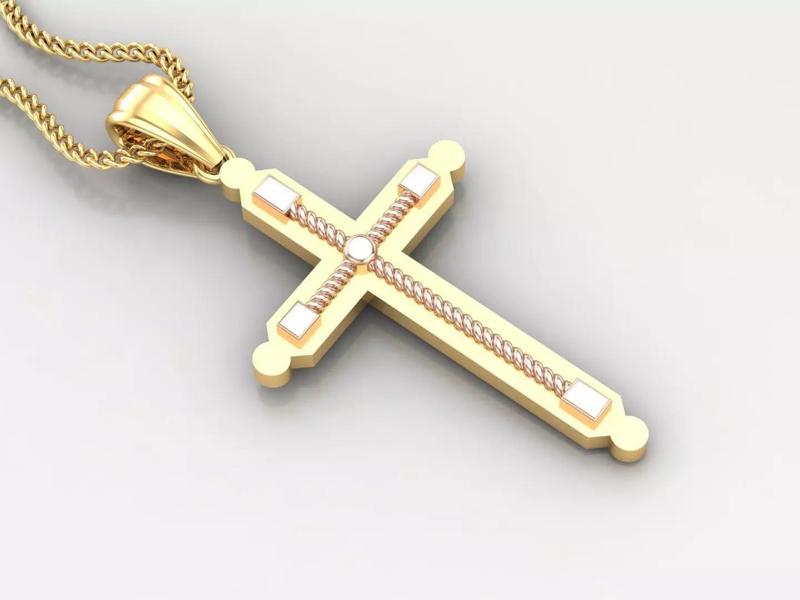 High Cross Pendant Light Gold 18K 4CP078