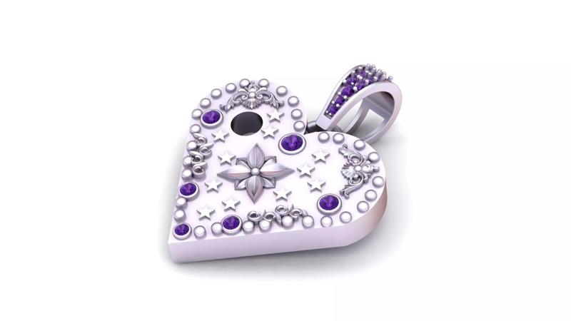 FLOWER GOLD HEART PENDANT