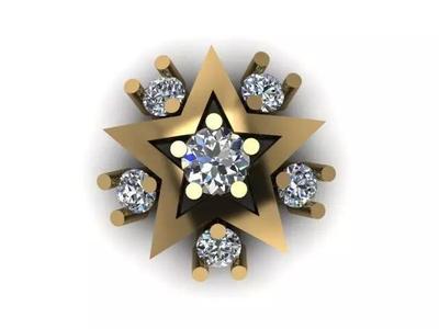 star desing nose pin for daimonds