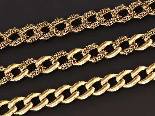 chain three gold necklaces